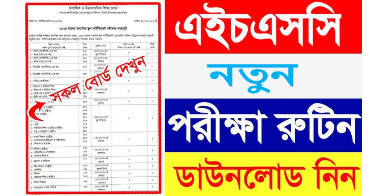 HSC New Exam Routine 2024